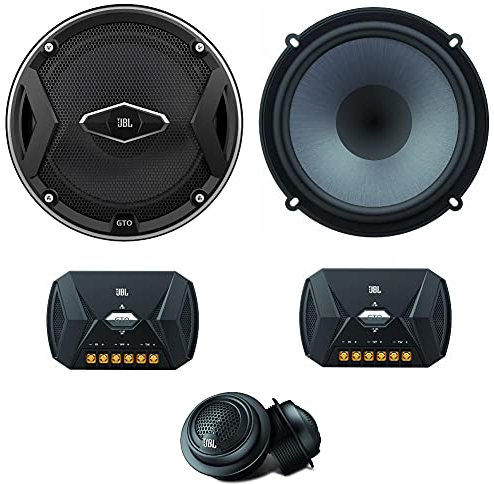 1 kit a 2 vie compatibile con JBL GTO609C GTO 609C da 16,5 cm 6,5 90 watt rms 270 watt max con woofer tweeter crossover auto 3 ohm spl nero, kit a coppia