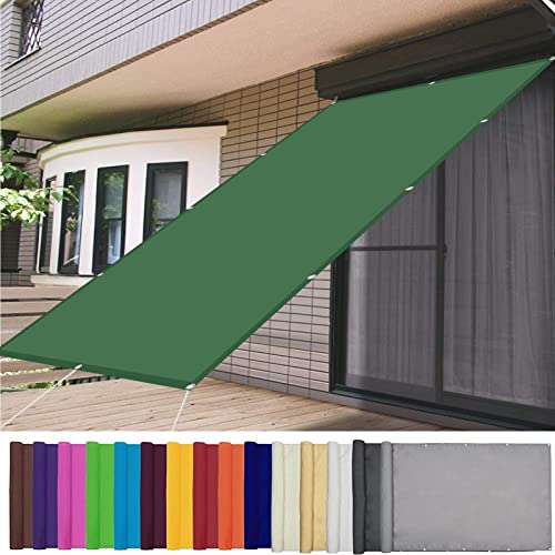 AMZHU Sonnensegel Schattentuch 3x4M Wasserdicht Rechteckig Balkon Outdoor Seilspannmarkise 98% UV Schutz Leinen 100% Reißfestes inkl Befestigungsseile, Dunkelgrün, 21996