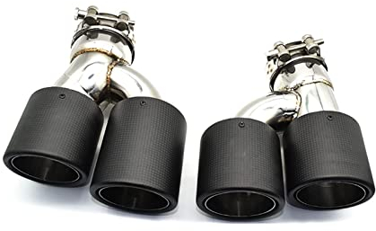 Auspuffblende Doppel-Auspuffspitze Aus Satiniertem Stahl H-Form-Endrohr-Auspuffrohrdüse Für BMW 525i 528i 530i G30 G31 2018 5er Endrohr