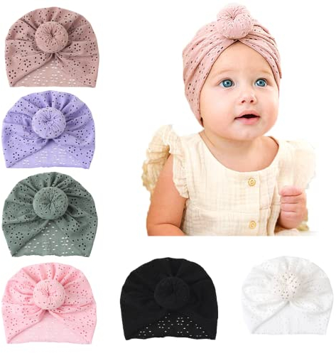 Daysskk Baby Mütze Mädchen 0-12 Monate Neugeborene Turban Mütze Sommer Babymütze Stirnband Mädchen Babygeschenke Zur Geburt Mädchen