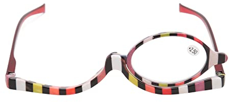 Kosmetikbrille, Vergrößerungs-Make-up-Brille Kunststoffrahmen Praktisch Drehbar für Schlafzimmer (+2.50)