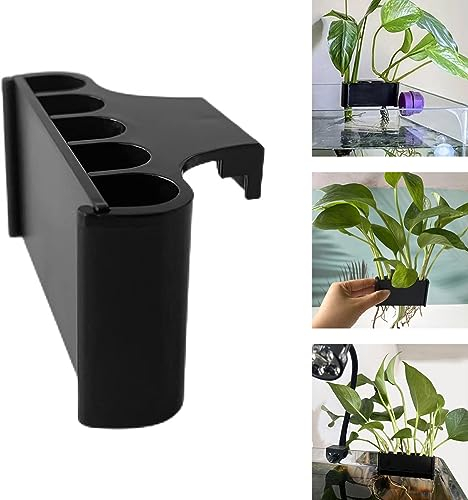 Harewu Hängehalter für Wasserpflanzen, dekoratives und universelles Wasserpflanzenregal Löchern, geeignet für Aquarien, um Wasserpflanzen zu Schwimmen (1, Kurze Nutte)