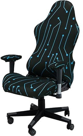 Beieyosu Housses de Chaise de Jeu, avec Housse d'accoudoir, élastiques Extensibles lavables en Machine Housse de Chaise de Bureau de Jeu vidéo d'ordinateur,D