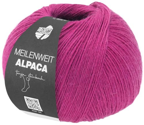 LANA GROSSA Meilenweit 100 Alpaca | Kuschelweiches Alpaka-Sockengarn, im Wollprogramm bis 30°C | Handstrickgarn aus 70% Alpaka & 30% Polyamid | 100g Wolle zum Stricken & Häkeln | 420m Garn FB2002
