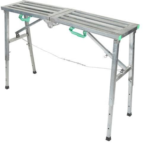 Folding Work Platform, Adjustable Hop Up Platform Bench Step Up Bench Ladder Stool with Anti-Skid Pad, for Washing Vehicles Windows Supports Up to 200kg