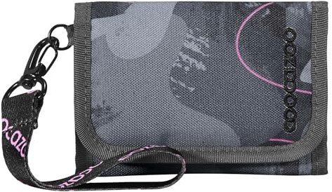 Coocazoo Geldbörse „Bubble Brush”, grau-rosa, Portemonnaie mit Sichtfenster innen & außen, recyceltes Polyester, Münzfach & Kartenfächern, Klettverschluss, ab der 3. Klasse