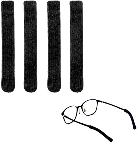 2 Pairs Eyeglass Ear Cushions,Knitting Cotton Fabric Anti-Slip Elastic Glasses Grips,Eyeglass Temple Tips Eyeglass Ear Pads,Knitted Cotton Anti Slip Temple Pads for Sunglasses Glasses Reading Glasses