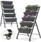 RELAX4LIFE Jardinière Verticale Surélevée avec Roues Verrouillables, Potager sur Pied Urbain à 5 Niveaux en Fer avec Trous de Drainage pour Fleurs Herbes Légumes Terrasse, Balcon (Noir, 50x19x117CM)