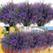 LuckyCao 16Bündel künstliche Sträucher,Kunstblumen für Außen Lavendel künstliche Blumen UV-Kunstpflanzen künstliche Pflanzen im Freien Wetterfeste Balkonpflanzen Künstliche Blumen für Zuhause Garten