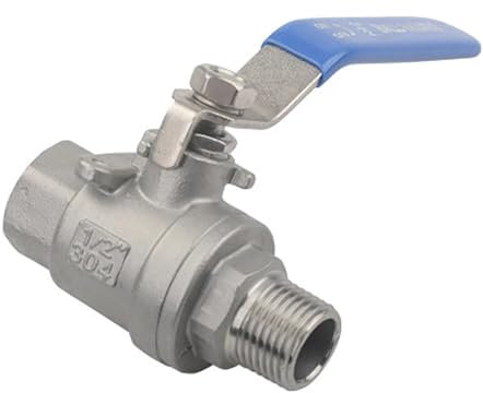 [1/2 3/4 1 Innen-/Außengewinde BSPT-Gewinde Edelstahl 304 Zwei-Wege-Kugelhahn DN15 DN20 DN25 Q11F-16P Wasserrohrverschraubung](Size:3/4)