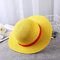 SUPYINI One Piece Luffy Strohhut, Ruffy Strohhut, Luffy Hut, Anime Charakter Kostüm Zubehör, Sonnenschutz Strohhut Cosplay Sonnenhut für Kinder Erwachsene (Papierstroh)