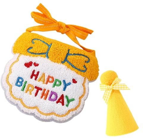 Mimoqk Katzenkostüm, Geburtstag, Partyhüte mit Katzenmotiv, Zubehör für Geburtstagsfeiern von Katzen – niedliche Katzengeburtstagskette, Partyzubehör