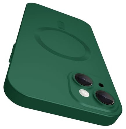 VCGFJD Magnetic for iPhone 14 Case with Camera Lens Protector [Compatible with Magnetic], Matte Metallic Lustre Slim Soft TPU Bumper Shockproof Phone Case for iPhone 14 6.1 -Green