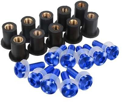 Viti Ergal Moto Per B-MW G310GS 2017 2018 2019 2020 2021 2022 G310 GS 10PCS M5 Moto Parabrezza Parabrezza Carena Bullone kit di viti Bene Noci(Blue)