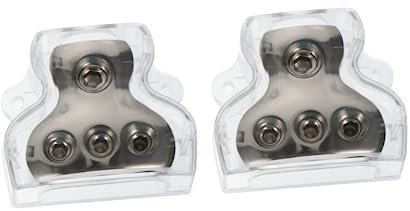 Angoily 2piezas Bloque De Distribución De Energía Divisor De Audio Vías Protección Aleación De Zinc Durabilidad Sistema De Audio