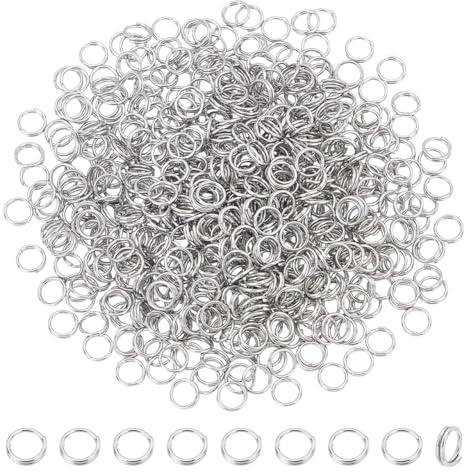 UNICRAFTALE 600 Stück 5mm Edelstahl Biegeringe Doppelschlaufen Biegeringe Mini Schlüsselringe Kleine Metallringe Verbindungsstücke Für Schlüsselanhänger Schmuck Halsketten Armbänder Ohrringe
