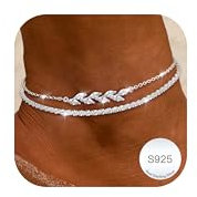 LOLIAS Bracelets Cheville Femme Argent 925 Imperméable Bracelet de Cheville pour Femme Réglable CZ Bracelets de Cheville Chaine Cheville Femme Bijoux De Plage D'Été
