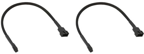 Lot de 2 câbles répartiteurs de ventilateur PWM 3/2/1 voies à 4 broches 24,9 cm avec manchon tressé pour ventilateur PC