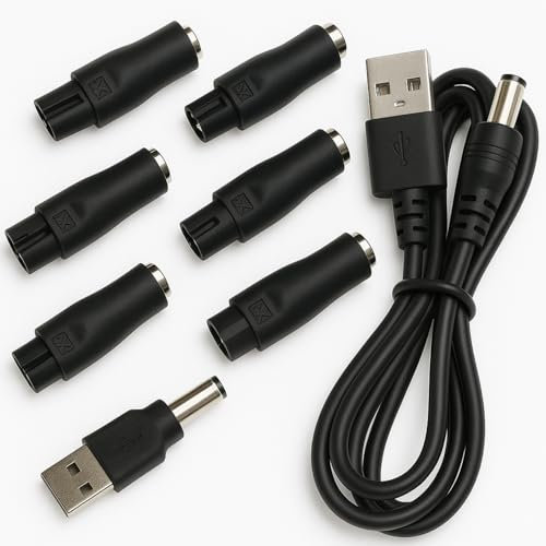 8PCS 5V Rasierer Ladegerät mit USB Adapter, Haarschneidemaschine Set, Universal Ladekabel, Ersatz-Netzteil für elektrische Haarschneidemaschinen, Barttrimmer, Rasierer, Schönheitsinstrumente