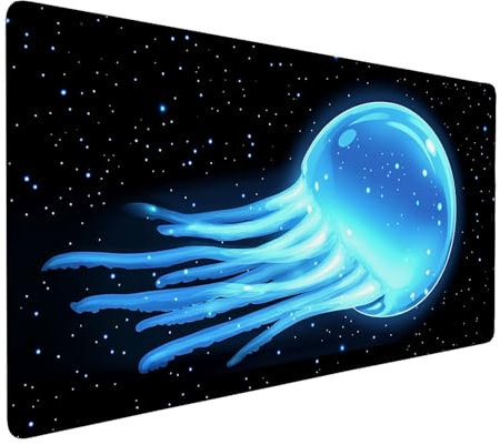 Mouse Pad Blue Mouse Mat Jellyfish Desk Mat,1400x600x3mm Large Mousepad,Extended Waterproof & Durable Mousemat,Gaming Mouse Pad with Anti-Slip Base,Desk Accessories for Decor Woman/Men Gifts J1-958