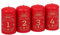 Stumpenkerzen Advent Balls 1-4, 4er-Pack Rubin Rot 100/57 mm, Weihnachtskerzen von Steinhart Kerzen in RAL-Kerzen Güte Qualität