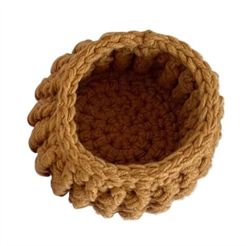 Crochet Flower Blanket Coasters,5.9 in Romantic Rose Flower Bouquet Knitted Coasters,Flowerpot Holder,Soft Decorative Crochet Plant Pot Coaster Set,Funny Decorative Coasters for Home Decor Desk