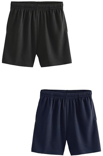 NEXT Jungen Sports Fußball Shorts 2er-Pack Black/Navy 128