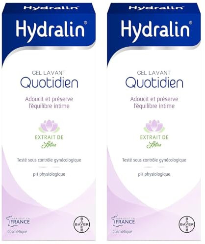 HYDRALIN®QUOTIDIEN - GEL LAVANT INTIME QUOTIDIEN - COSMÉTIQUE - ADOUCIT ET PRÉSERVE L'ÉQUILIBRE INTIME - EXTRAIT DE LOTUS - TESTÉ SOUS CONTRÔLE GYNÉCOLOGIUQE - PH PHYSIOLOGIQUE- 400ML X2