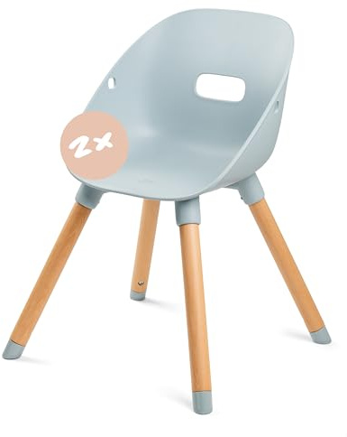 Ziza Spielstühle 2er-Set Misty - Kinderstühle ab 1 Jahr mit Holzbeinen ideal für Spieltische zum Spielen, Malen & Basteln, Stabil & robust, Aus nachhaltigen Materialien