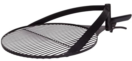 BENE ON FIRE Feuerschalen Grillrost Ø 60 cm mit Griff | Stabiler Stahlrost schwarz 5,8 kg hitzebeständig | zum Grillen von Fleisch Gemüse Brot | Zubehör passend Feuerschalen Arizona Washington