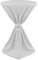 Beautissu Stehtisch Hussen 70 cm x 145cm – Edle Microfaser Hussen mit elegantem Satinband für Stehtische Schleife in Weiß – Stehtischhussen 70 cm Giulia