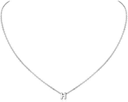 ChicSilver Buchstabe H Halskette 925 Silberne halsketten mit Buchstaben anhänger Kürz Damen Mädchen Halskette als perfekte