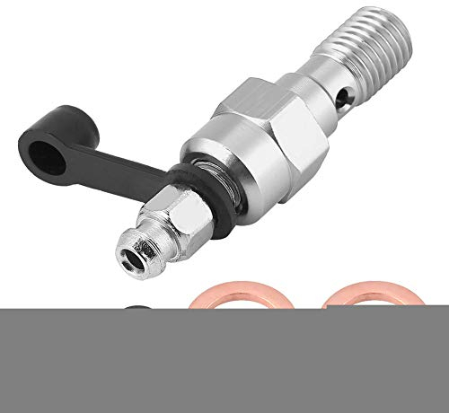 Motorrad Hauptbremszylinder Bremssattel Entlüftungsschraube Nippel Hohlschraube und Staubkappe M10x1,25mm(Silber)