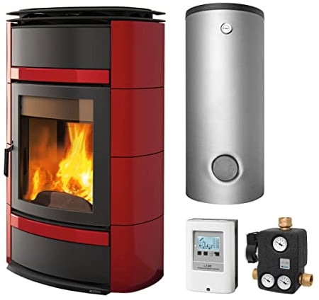 La Nordica KS1438 Norma S Idro DSA Bordeaux Wasserführender Kaminofen Komplett-Set Kombispeicher THKE 1000 + 1 SWT