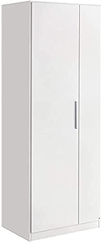 Rauch Möbel Minosa Schrank Kleiderschrank Drehtürenschrank 2-türig, Weiß, inkl. Zubehörpaket Basic 1 Einlegeboden 1 Kleiderstange, BxHxT 69x197x54 cm