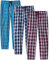 MoFiz Homme Bas de Pyjama Coton Pantalons Longs de Salon à Carreaux Léger Vêtements de Nuit avec Poches 3 Pack-C M