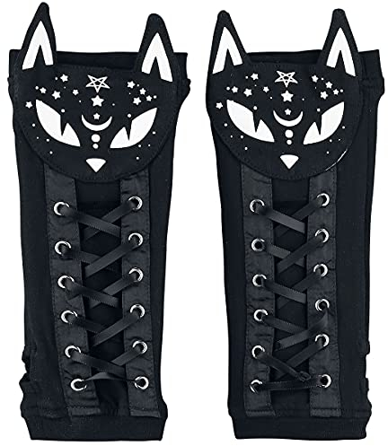 Poizen Industries Damen Dark Kitty Armstulpen, Schwarz, One Size