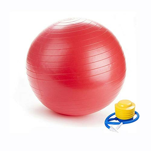 Boolavard Gymnastikball Fitnessball, Anti-Burst-Stabilitätsball mit Schnellpumpe, professioneller Balanceball für Pilates, Yoga, Kernkraft, Geburtsübung (65cm, M, Rot)