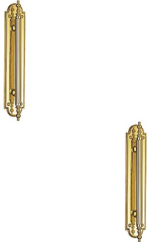 2 Pack | Ornate Textured Door Pull Handle - 229 x 29mm Fixing Centres - Polished Brass | Traditional Pull Handle - Suitable for Lightweight Internal Doors - Ornate Design Cabinet Handle