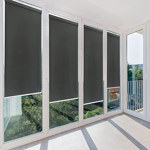 Lospitch Senkrechtmarkise Rollo zum Einhängen,100 x 240 cm,Verdunklungsrollo Rollo,Verdunkelung Fensterrollo Tageslicht Sichtschutz mit Beschichtung,für Fenster & Türen