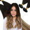 Ugeat U Tip Hair Extensions Real Human Hair 20Inch Nail Tip Fusion Hair Extensions Lightweight Pre Bonded Human Hair for Women 50G/50S Dark Brown to Medium Brown and Blonde #4/6/613