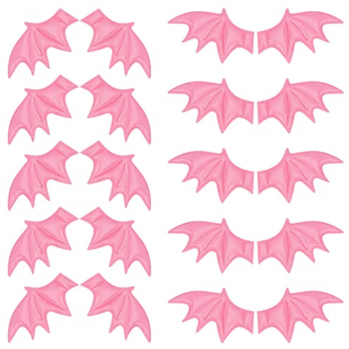 GORGECRAFT 2 Style 40PCS Leder Halloween Fledermausflügel DIY Crafts Fledermausflügel Gruselige Fledermäuse Halloween Dekorationen Für Haarschmuck & Kostümzubehör (Hot Pink)