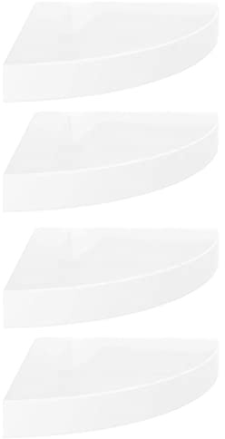 vidaXL Eck-Schweberegale 4 Stk. Hochglanz-Weiß 25x25x3,8 cm MDF