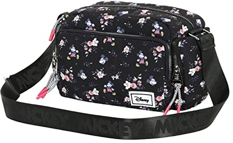 Micky Maus Nature-Almond Schultertasche, Schwarz
