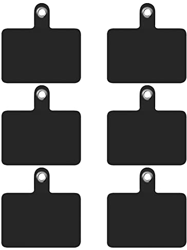 TBOC Ersatz Zubehör für Band Handyhülle Handykette Universal Zum Umhängen Hülle [6 EINHEITEN] Farbe [SCHWARZ] PVC Material Patch Dünn Leicht und Reißfest Handykette Smartphone Handyband Lanyard