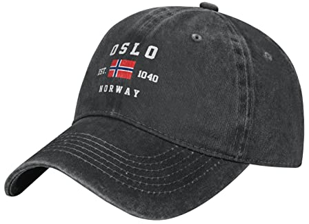 YINGD Unisex Baseball Cap Oslo Norwegen Flagge Verstellbare Baseball Kappe Atmungsaktiv Sonnenhut für Erwachsene Damen Herren, #523, One size