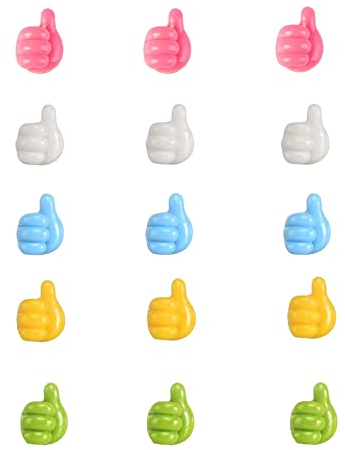 FHGLER 15 Stück Handgestenhaken,Thumb Hooks,Mini Daumen Hoch Halter, Multifunktionaler Wandhaken Kabelclips für Schreibtisch,Netzkabel,Auto,Wandaufbewahrung