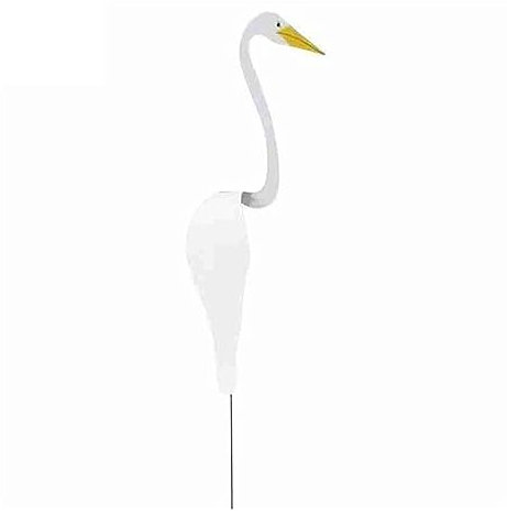 Giftik Plaque en métal en forme de flamant rose pour extérieur, jardin, cour, patio, pelouse, parc, plage, fête (blanc)