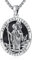 Eusense Saint Christopher Halskette 925 Silber mit schwarzem Obsidian St Christopher Anhänger Saint Christopher Anhänger Kette Schmuck religiöses Amulett für Männer Frauen