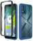 ESTH® Coque Transparente pour Motorola Moto E13 Antichoc Housse Full Body Protection, Étui Antipoussière Incassable [avec Protecteur D'écran], Bleu Foncé